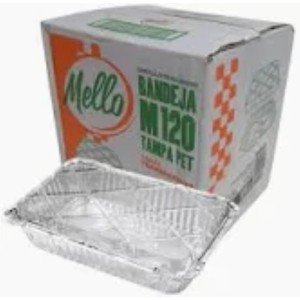 CAIXA BANDEJA M120 TAMPA TRANSPARENTE (PET)- 500 ML C/ 50 UNIDADES
