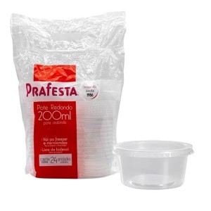 POTE RED 200 ML FREEZER E MICROONDAS COM 24 UNIDADES