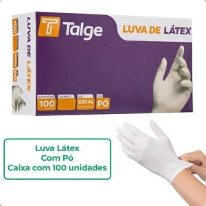 LUVA LATEX COM PÓ - 100 UNIDADES - TALGE