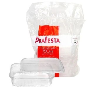 POTE RETANGULAR COM TAMPA – 750 ML – C/ 24 UNIDADES