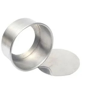 FORMA REDONDA DE ALUMÍNIO COM FUNDO FALSO – 10X5 CM – UNIDADE