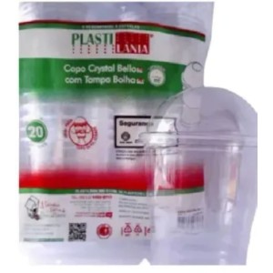 COPO CRYSTAL 150 ML COM TAMPA BOLHA C/ 20 UNIDADES