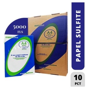 CAIXA PAPEL SULFITE A4 C/ 10 X 500 FOLHAS (TOTAL 5.000) – EXECUTIVE