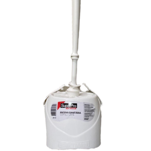 ESCOVA SANITÁRIA BRANCA COM SUPORTE
