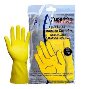 LUVA LATEX MULTIUSO TAMANHO P AMARELA SUPERPRO