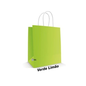 SACOLA DE PAPEL 14X08X16 PACOTE COM 10 UNIDADES VARIAS CORES