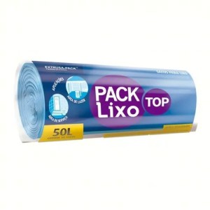 ROLINHO DE SACO DE LIXO AZUL COM  50 LITROS, CONTENDO 30 UNIDADES